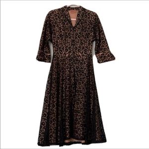 Vintage 50’s Claudia Young Black Overlay Webbed Lace Swing Dress Mint Condition
